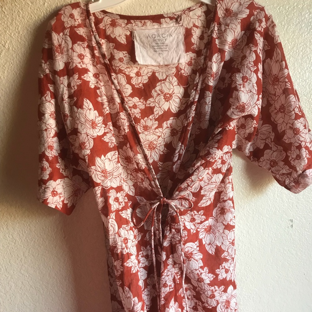 XXL HONEY RUST MAGNOLIA KIMONO